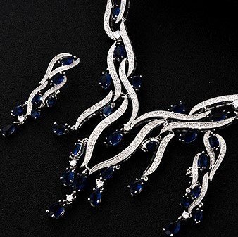 New Crystal Jewelry Zircon Jewelry Set Tassel Pendant - Image 2