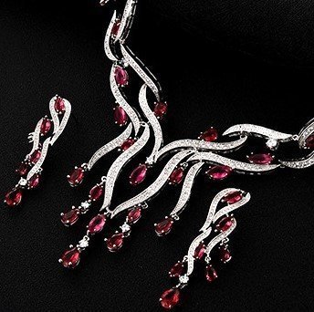 New Crystal Jewelry Zircon Jewelry Set Tassel Pendant - Image 3
